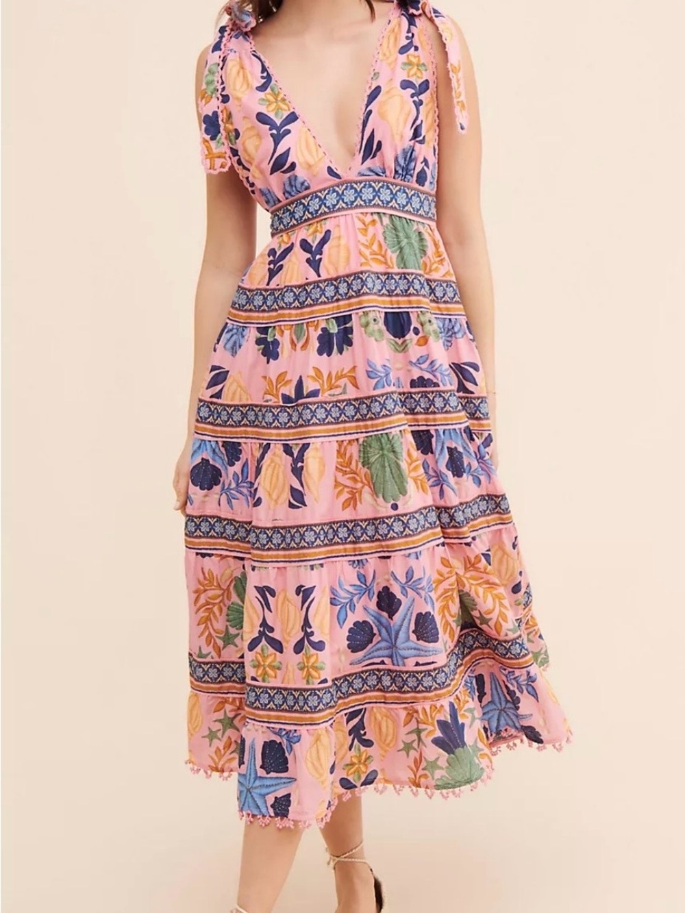 FARM Rio Seashell Tapestry Midi Dress - Picture 2 of 3